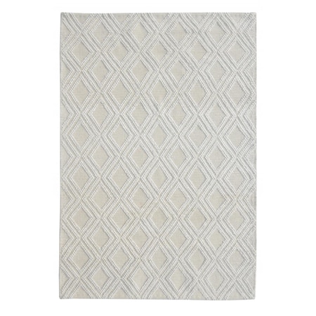 Palacedesigns Diamond Lattice Modern Area Rug - Ivory & Natural - 5 x 7 ft. PA3684207